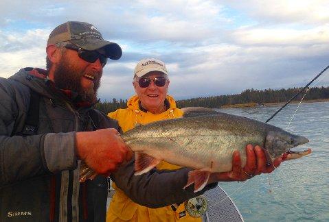 Nick Smith 10 pound Dolly Varden on fly Kenai River Alaska with Billy Coulliette