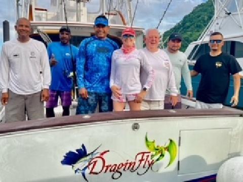 Costa Rica Blue Marlin School, Vessel "Dragin Fly"  July 2022 Tim and Nancy Llacuna