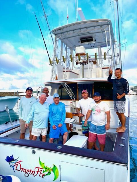 Jonny Igoe and Mitchel Vitale aboard "Dragin Fly" atmy Costa Rica Blue Marlin Fly Fishing School" August 2022