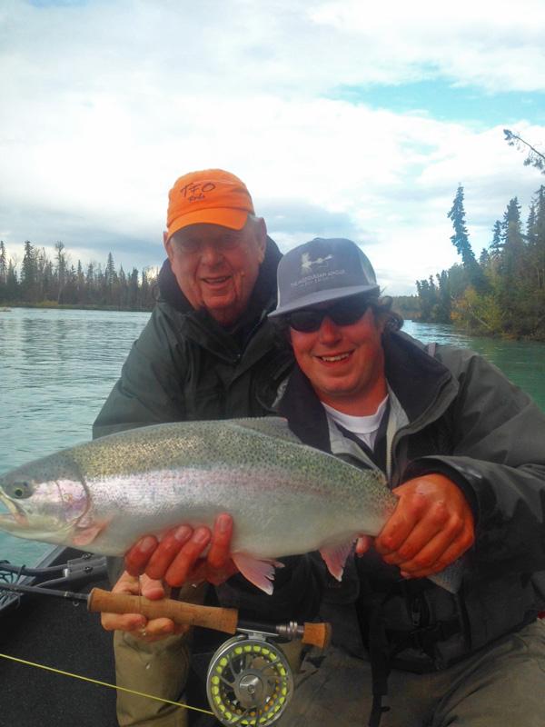 Jeff releasing fat Kenai River Rainbow Trout