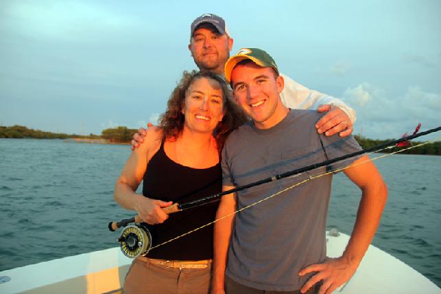 Billy, Dusty, Cameron, Captain Jake Jordan, Fly Fishing for Tarpon, Florida Keys, May 23, 2011