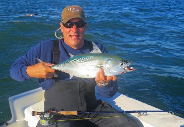 Ed Matuzak first Albie on Fly November 2014 aboard Fly Reel with Captain Jake Jordan